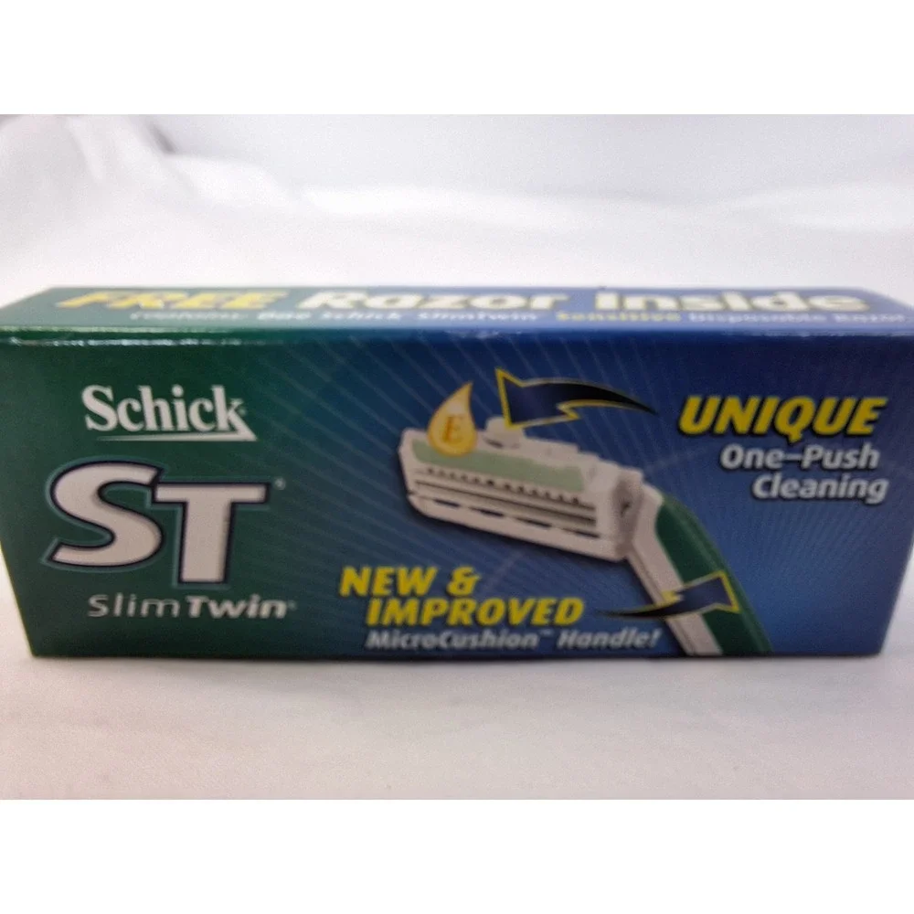 Schick ST SlimTwin Sensitive Disposable Razor One-Push Cleaning Vintage 2007 NEW